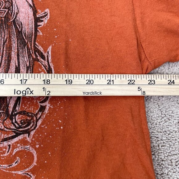 Harley Davidson Cafe Las Vegas Shirt Mens 2XL Orange Graphic Biker Eagle Wings - Picture 5 of 6